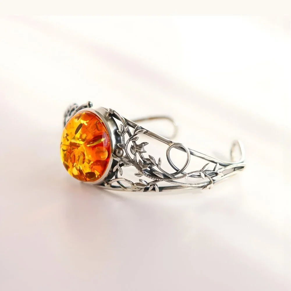 Baltic Amber Sterling Silver Bracelet - Picture 6 of 10